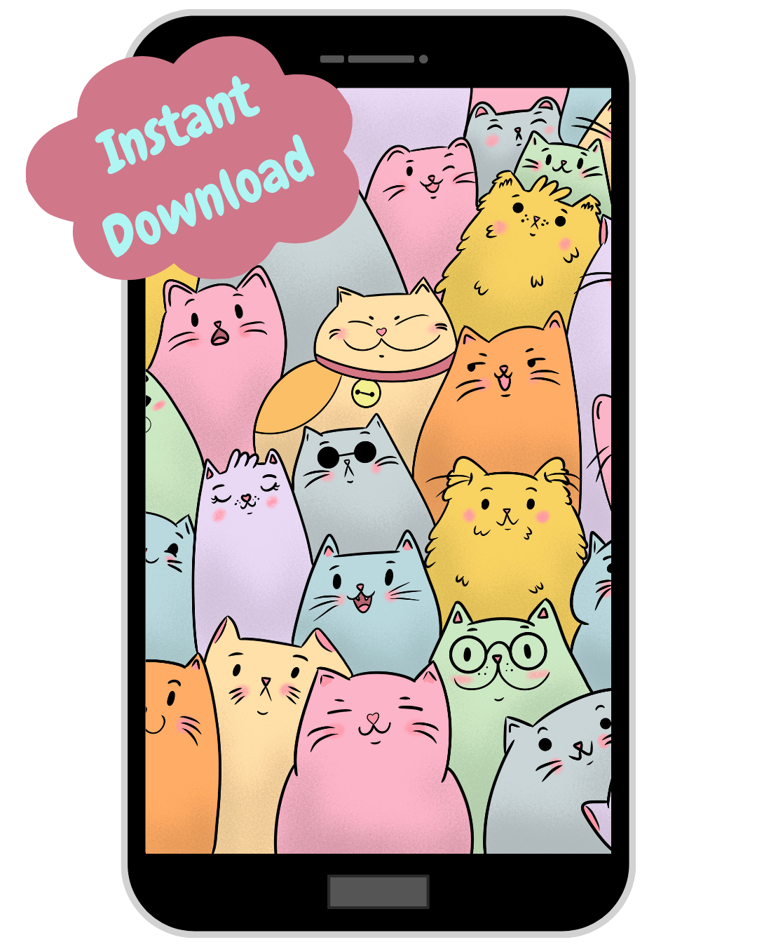 All About Cats – Digital Phone Wallpaper