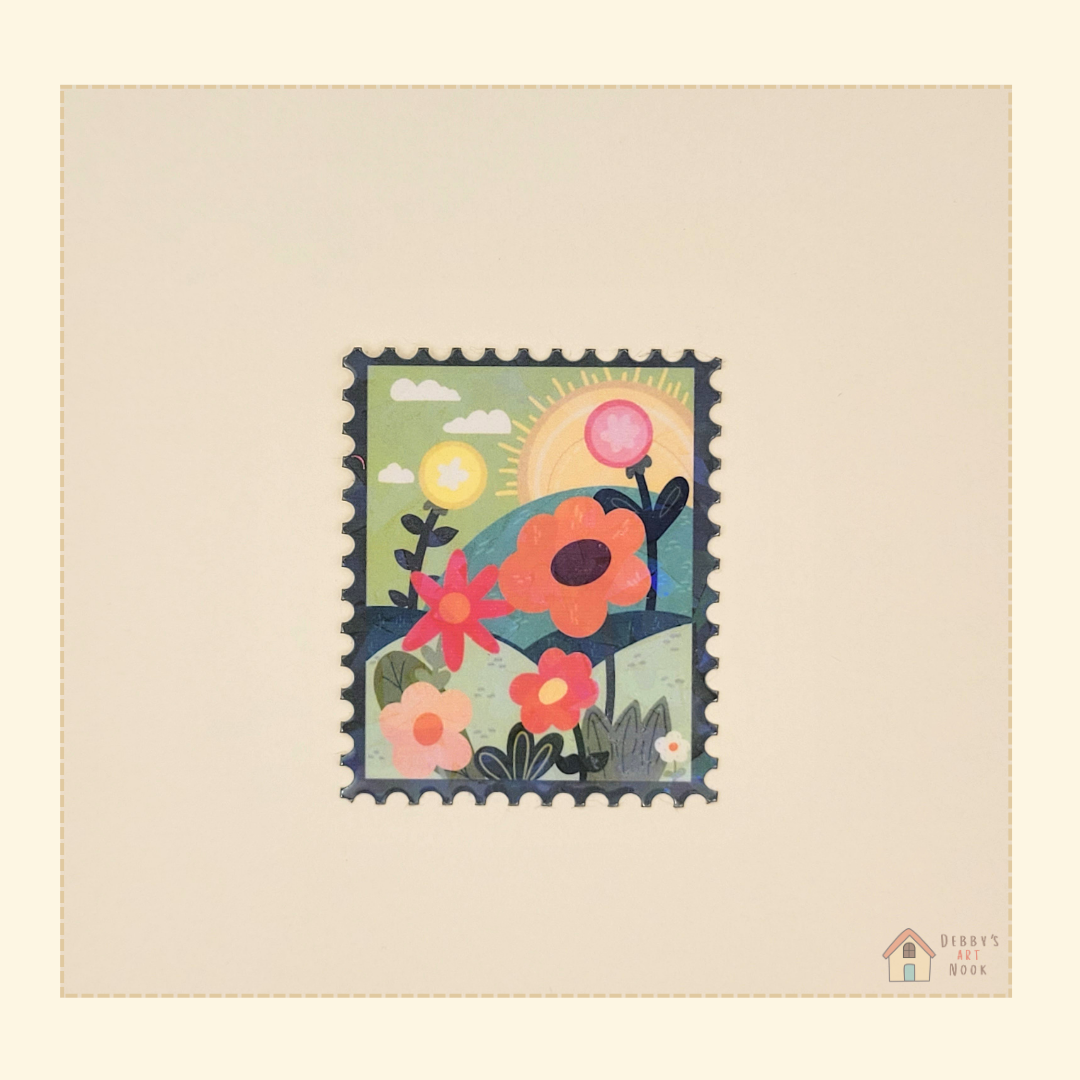  Flower Stamp Vinyl Sticker 