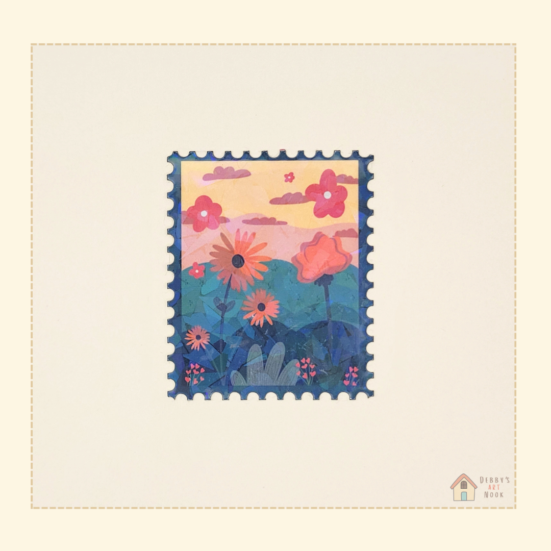  Flower Stamp Vinyl Sticker 