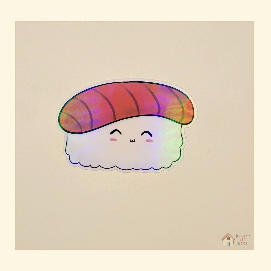  Holographic Yummy Sushi Vinyl Sticker 