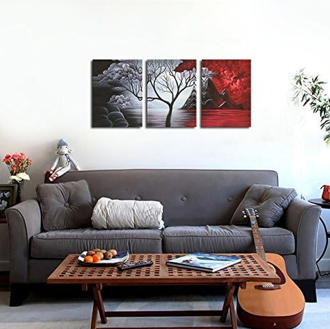 Art The Cloud Tree 3 Panels Modern Canvas Wall Art Prints Artwork Abstract Seascape Paintings Reproduction Sea Beach Pictures on Canvas for Home Decorations Wall Decor
