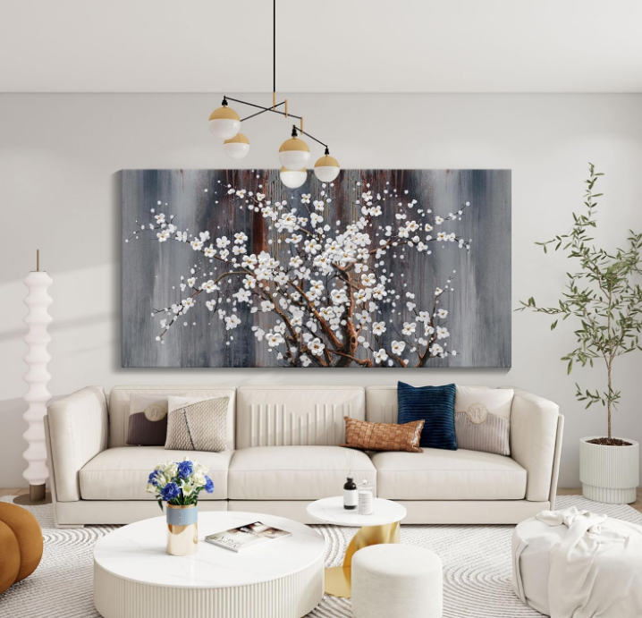 Canvas Wall Art Plum Blossom Wall Art Brown Wall Decor Living Room Bedroom Pictures for Wall Over Bed Framed Artwork for Wall Modern Canvas Paintings for Wall Decorations Office Decor 30×60