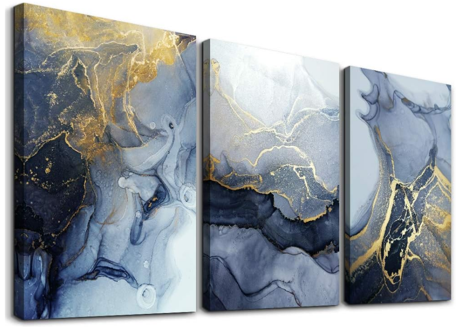 Abstract Wall Decor for Living Room Bedroom Wall Art Abstract Ink Wall Painting Wall Artworks Hang Pictures for Office Decoration 3 Panels Bathroom Home Decor Posters 12x16 inch 3 Piece