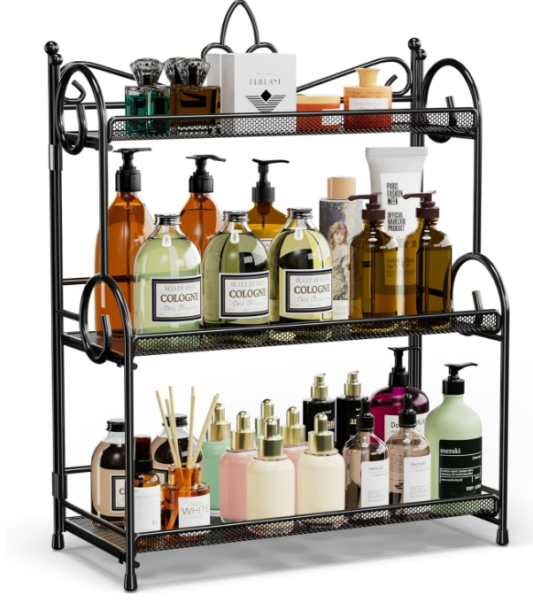 Bathroom Organizer Countertop - 3 Tier Spice Rack Organizer, Counter Organization and Storage for Bathroom, Kitchen, Bedroom, Offices, Foldable