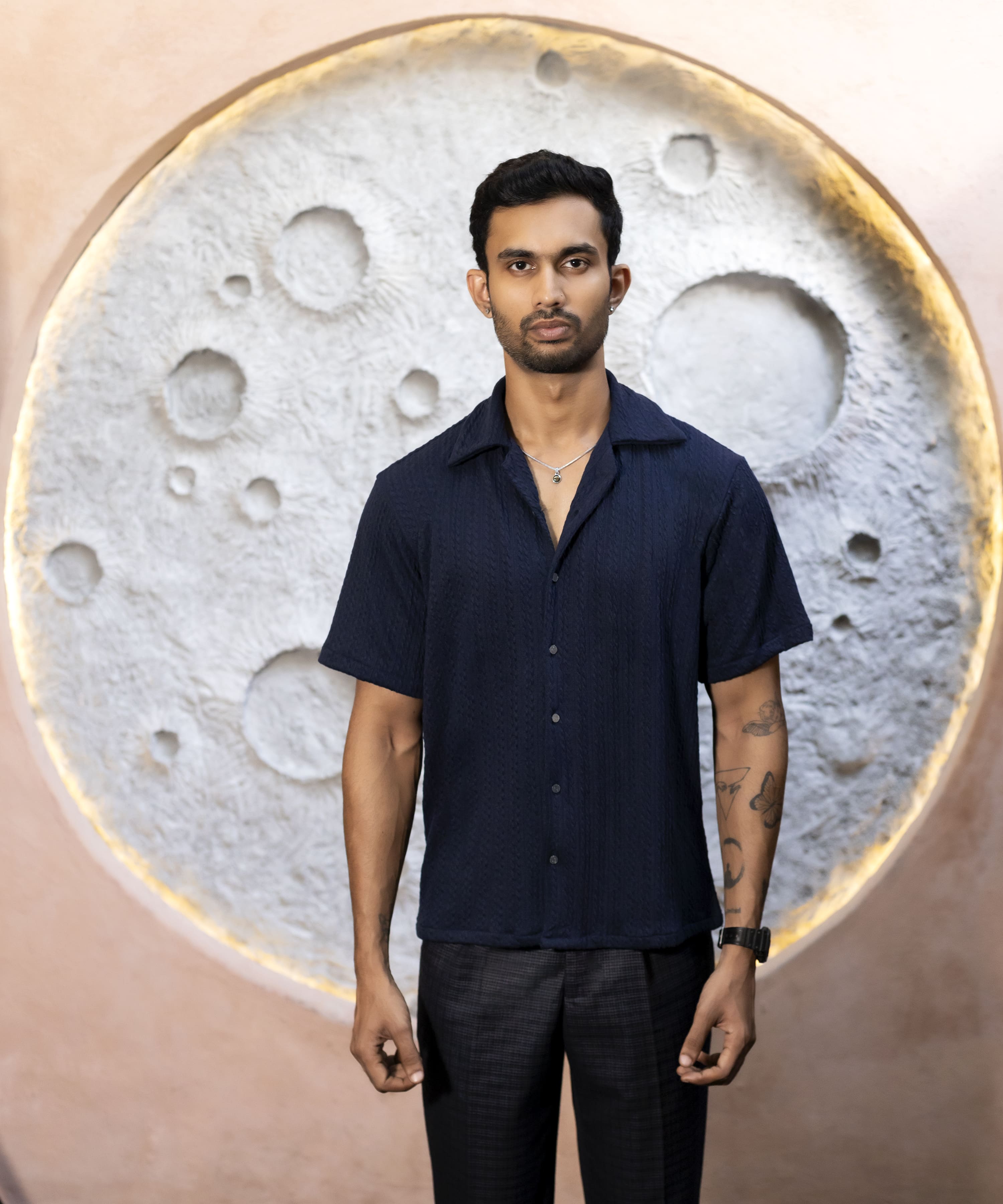 Men's Short Sleeve Navy Shirt
