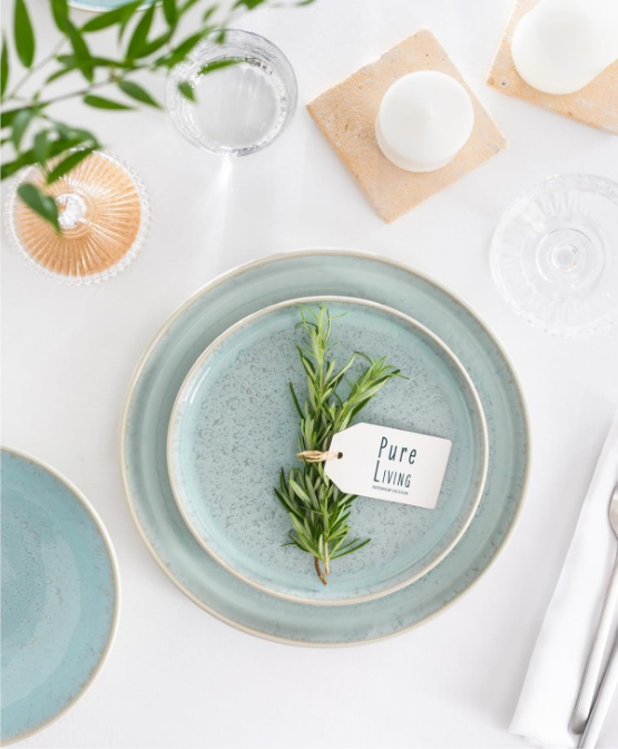 12 Piece Dinnerware Sets for 4 - Modern Style Stoneware Dinnerware Set - Scratch Resistant, Dishwasher, Microwave Safe Plates and Bowls Sets Ceramic, Bowl and Plate Set - Beige and Light Blue
