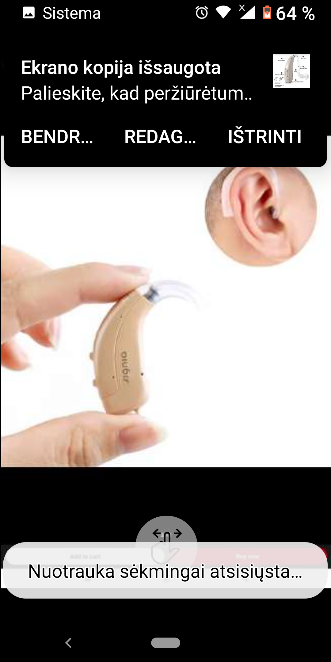 Naujoviškų klausos aparatų pora "Siemens"