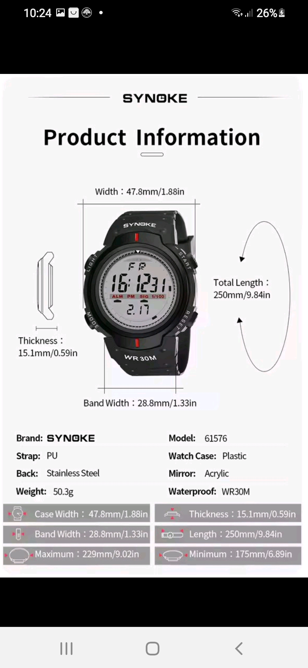 Skaitmeninis laikrodis SYNOKE