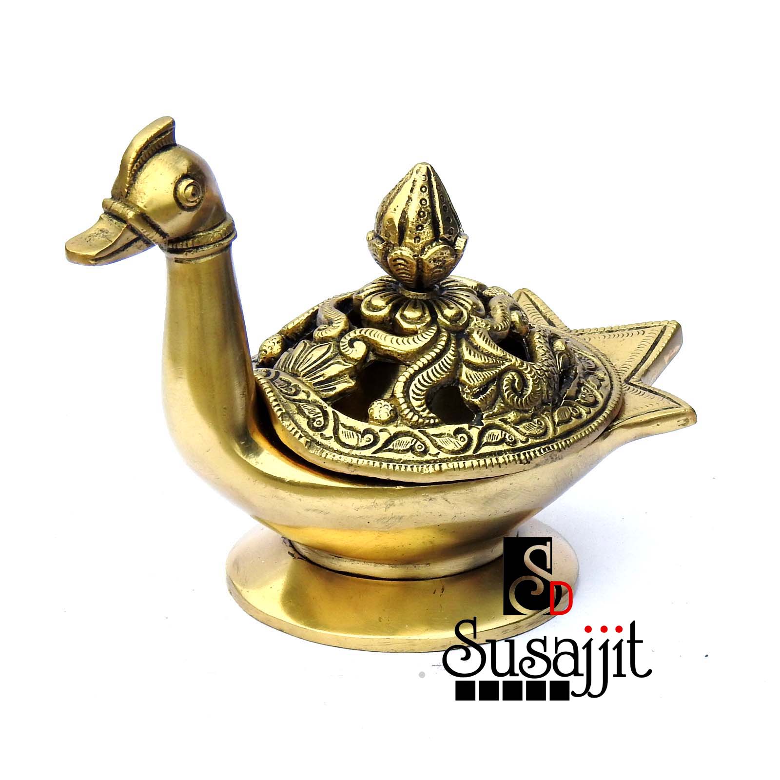 Brass Duck Incense Holder