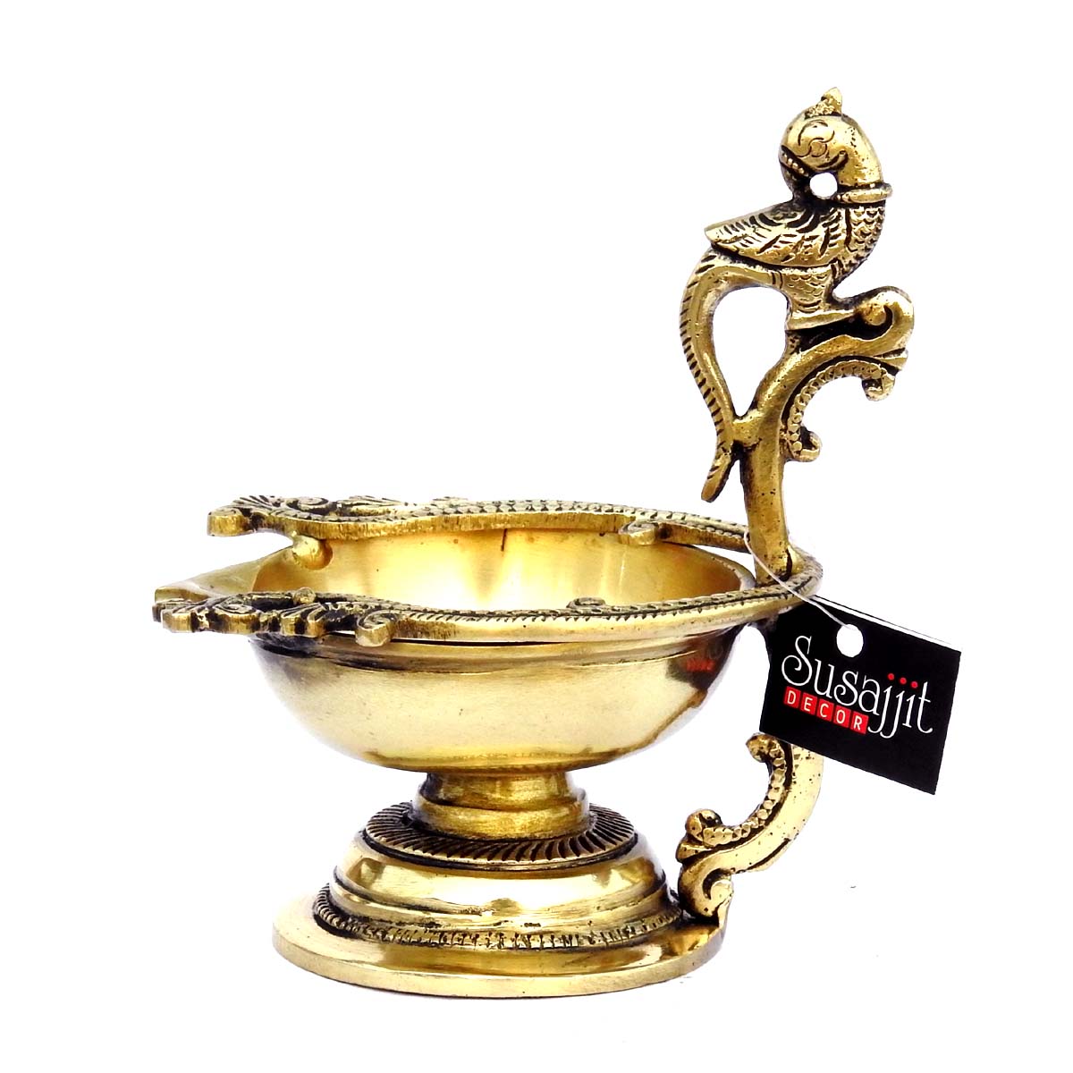 Brass Table Parrot Diya