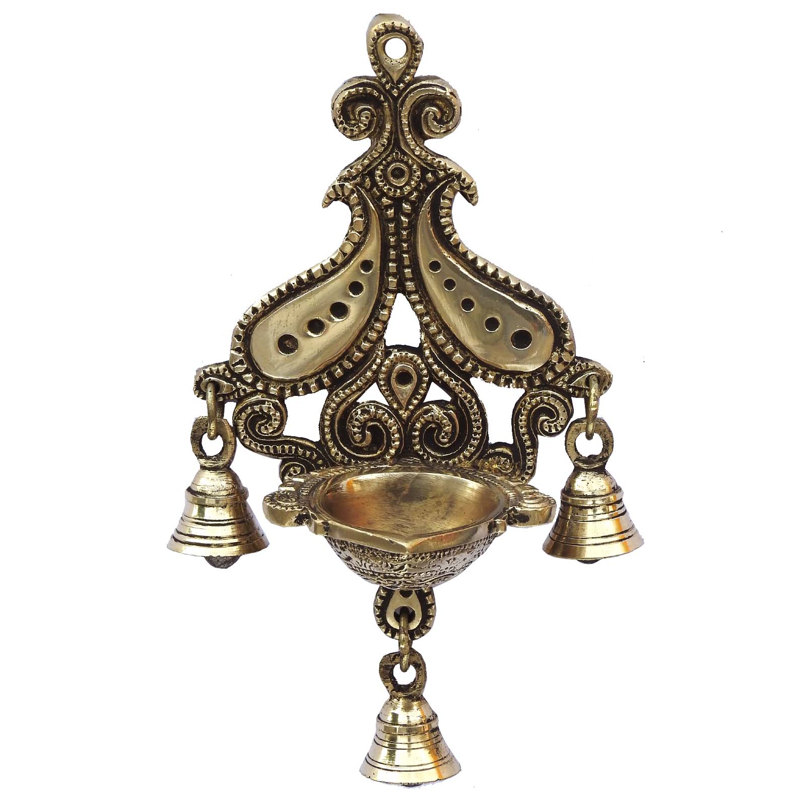 Antique Brass Wall Hanging Diya