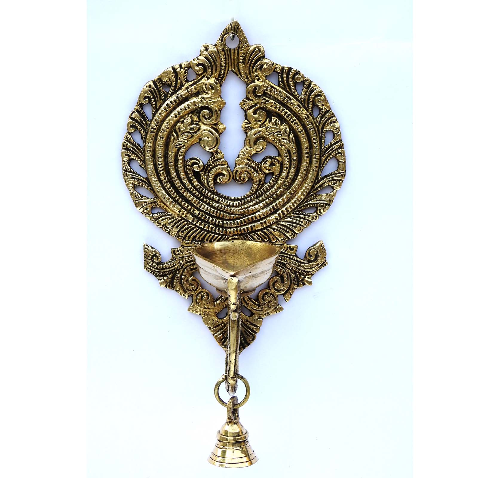 Antique Brass Wall Hanging Oil Lamp