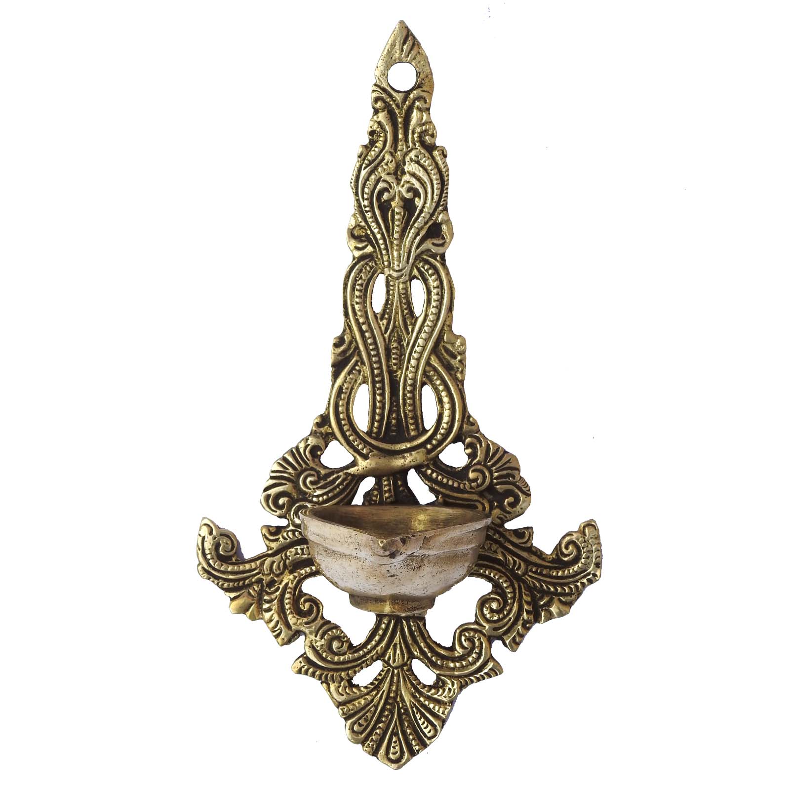 Vintage Brass Wall Hanging Diya