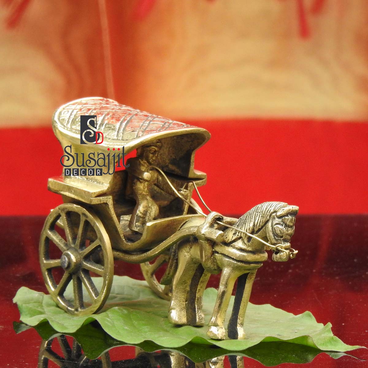 Decorative Brass Horse Carriage