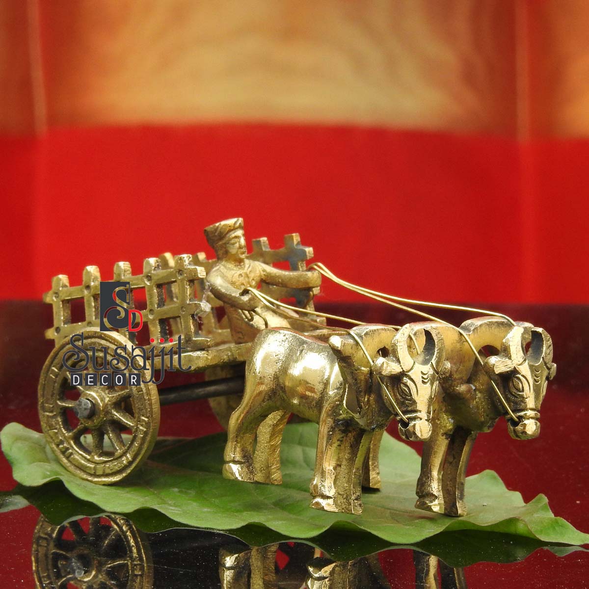 Brass Bullock Cart Figurine