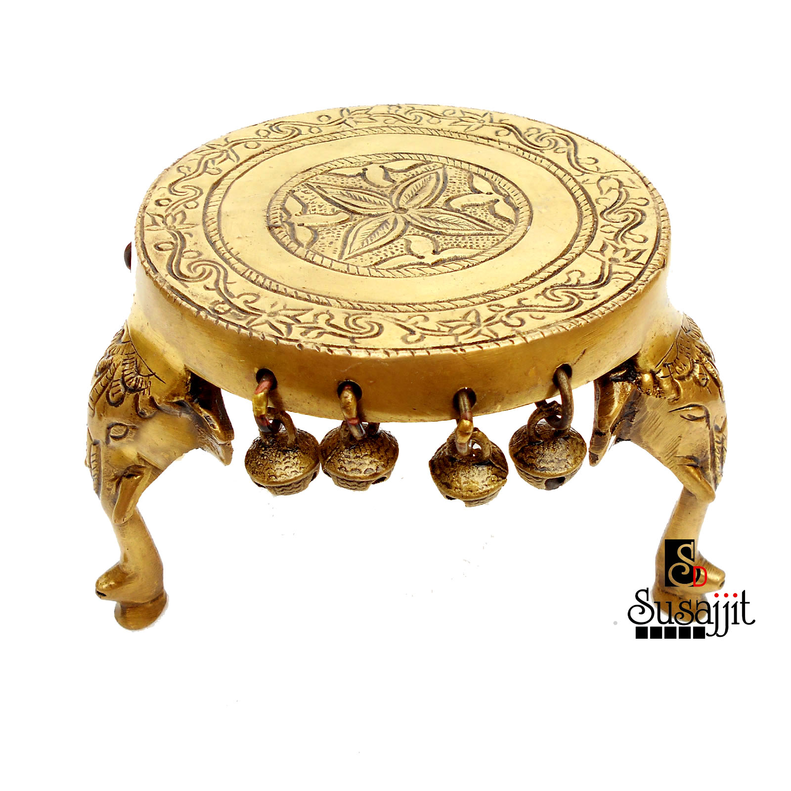 Brass Decorative Elephant Stool