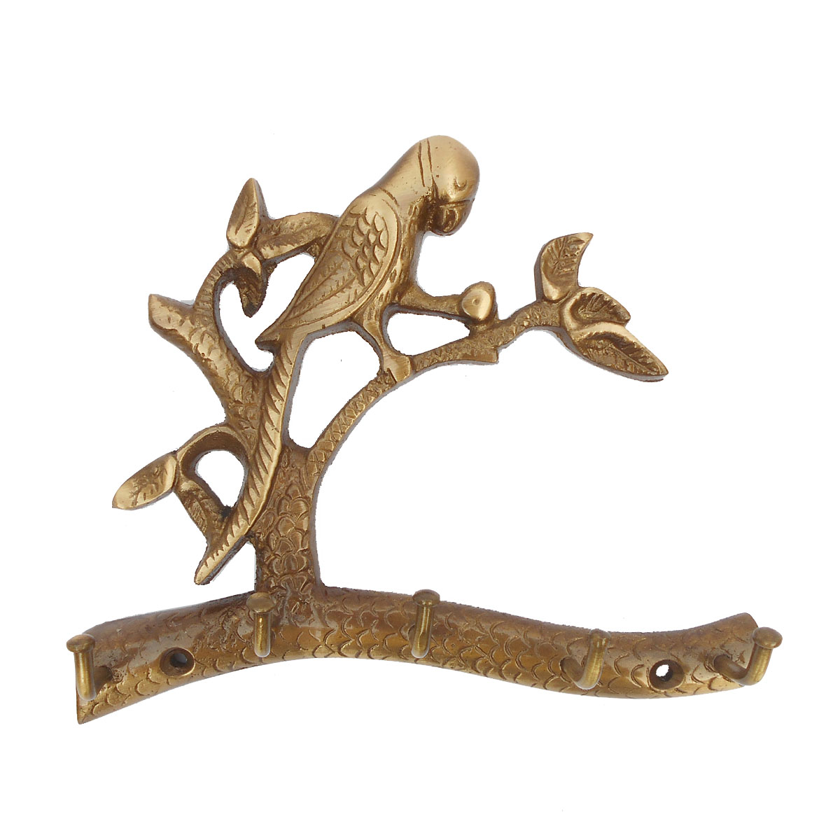 Brass Parrot Wall Hook