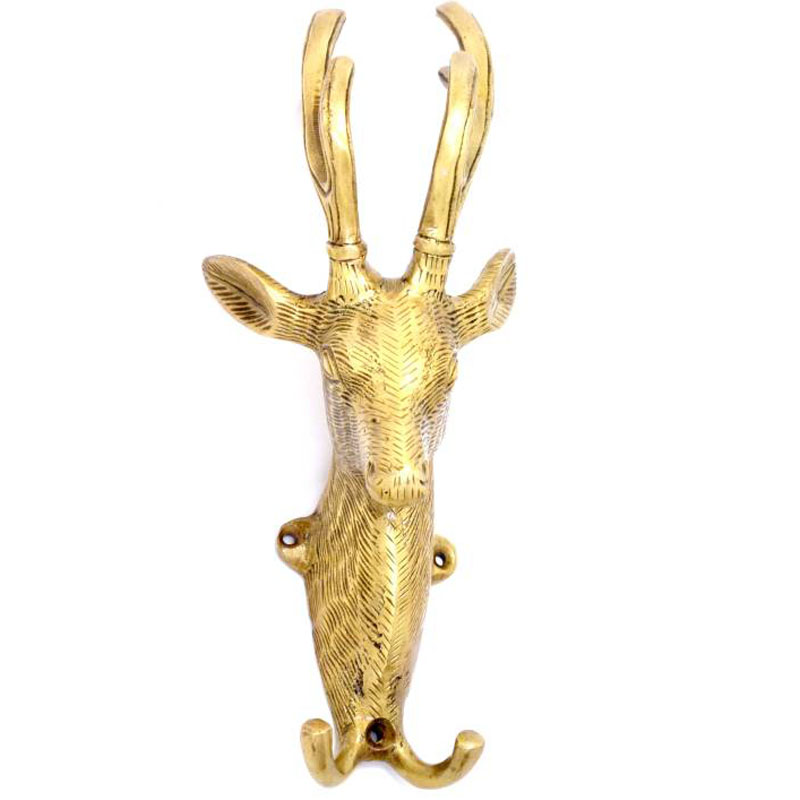 Brass Deer Head Wall Hook
