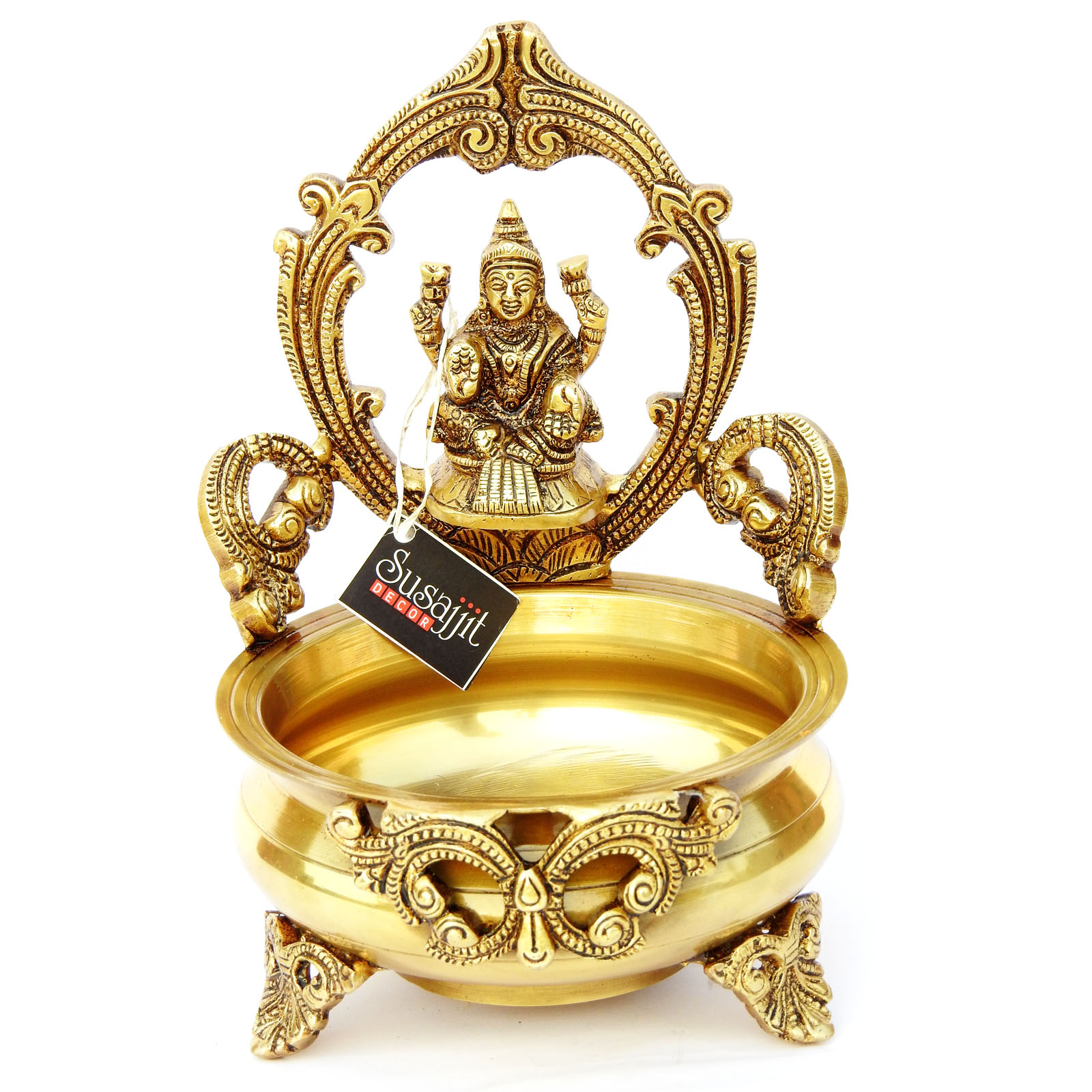 Brass Diya with Lakshmi Idol