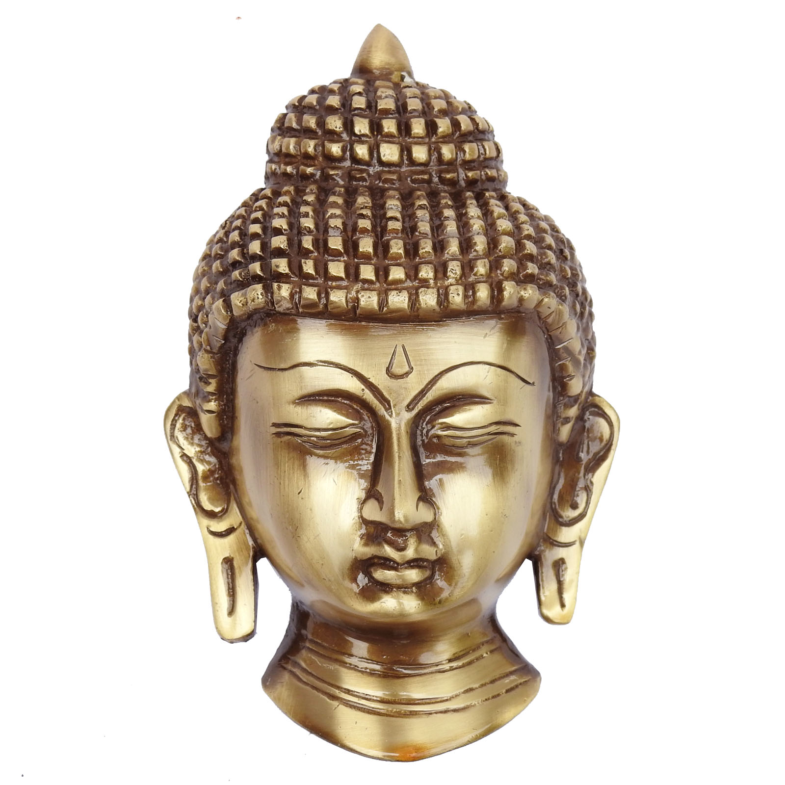 Golden Buddha Head Sculpture