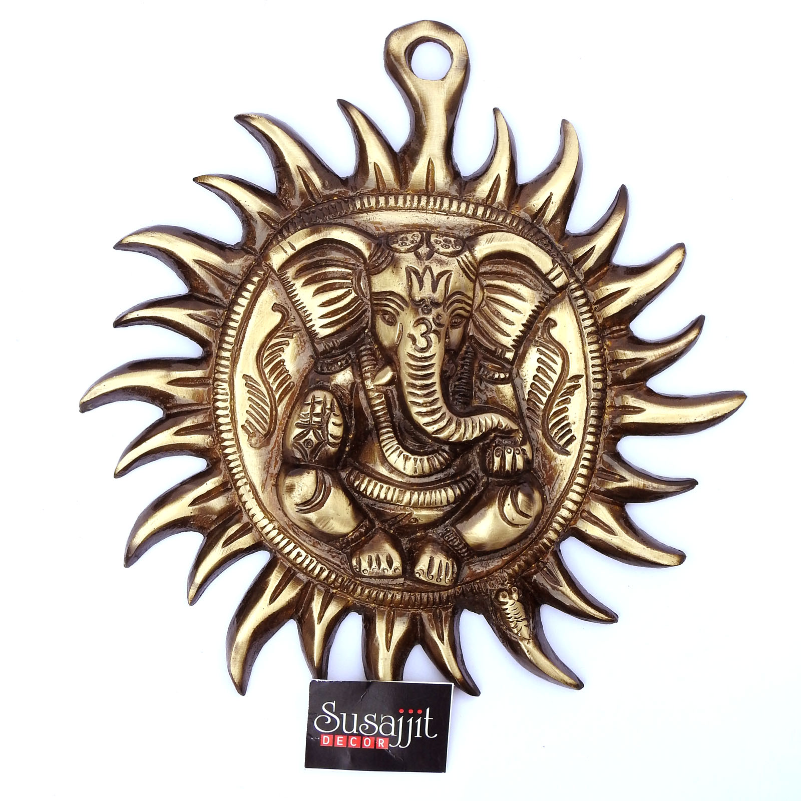 Brass Sun Ganesh Wall Decor
