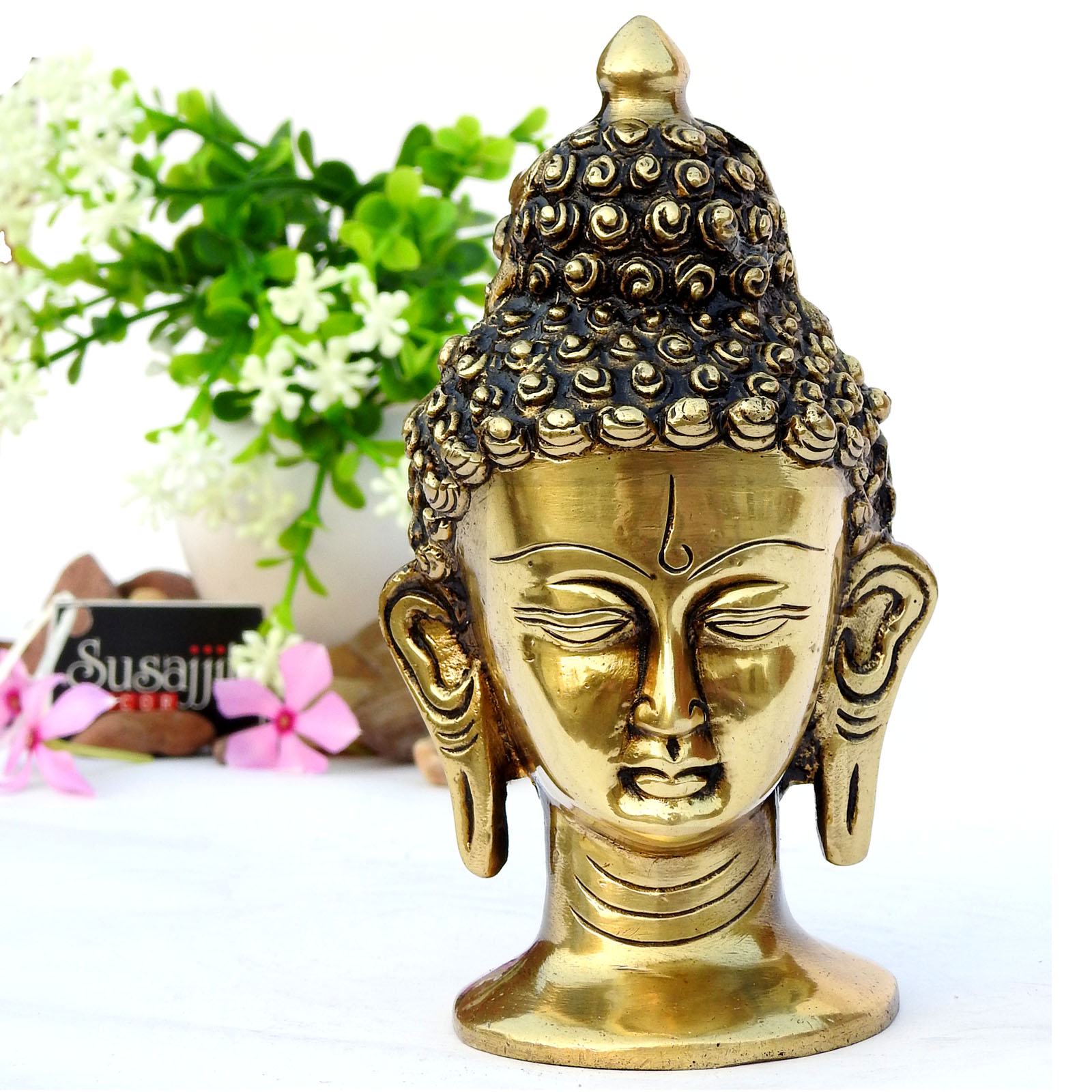 Golden Buddha Head Statue
