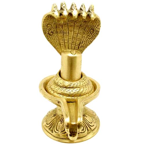 Brass Shiva Lingam with Naga