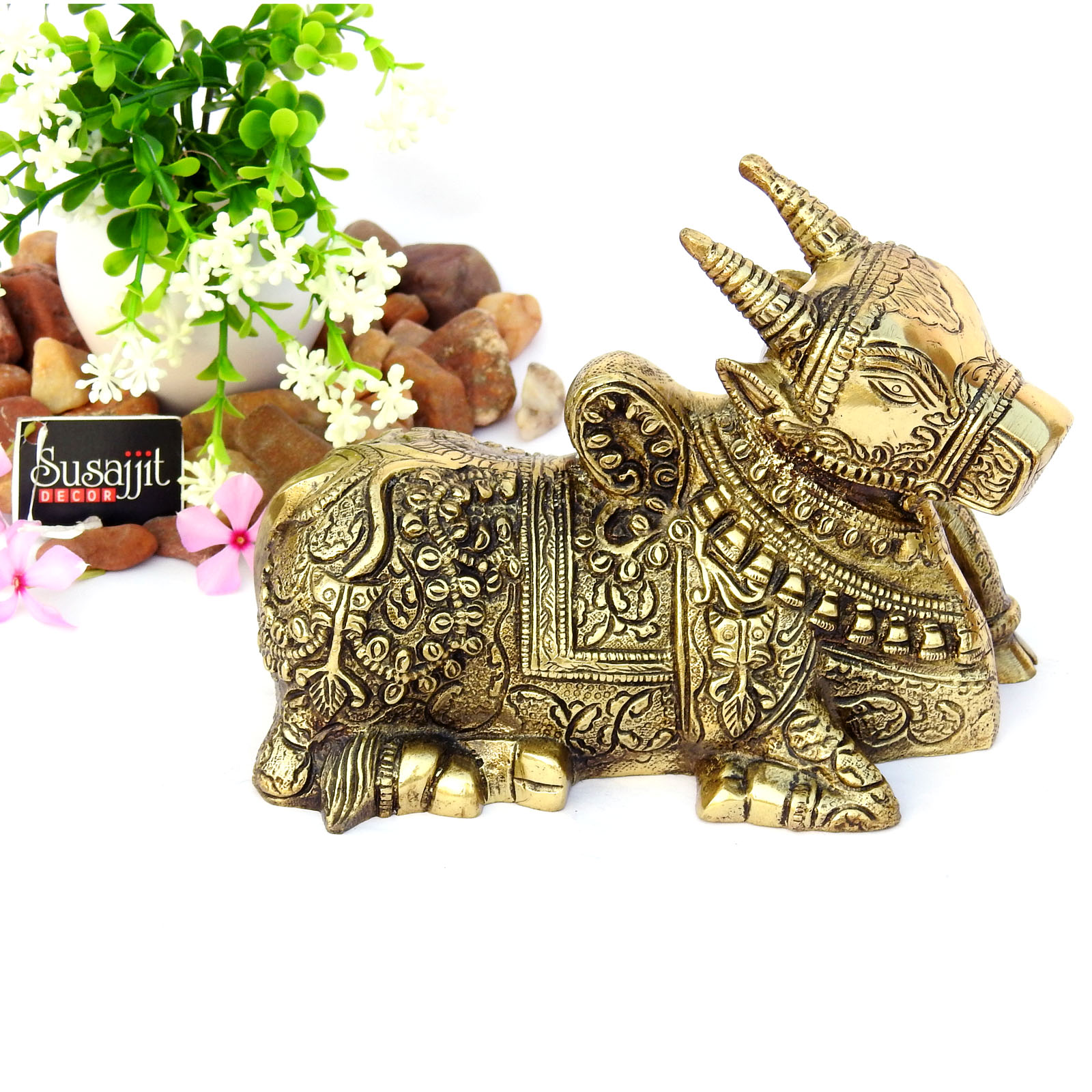 Decorative Brass Cow Statue