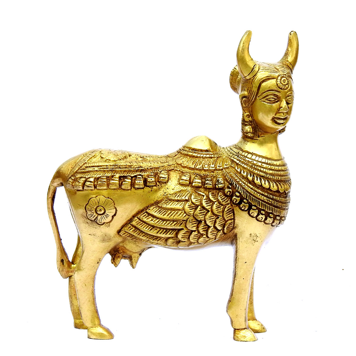 Decorative Brass Cow Statue