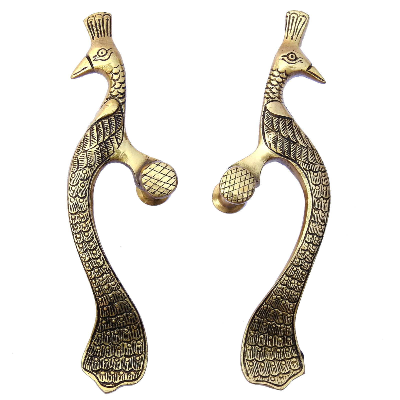 Brass Peacock Door Handles