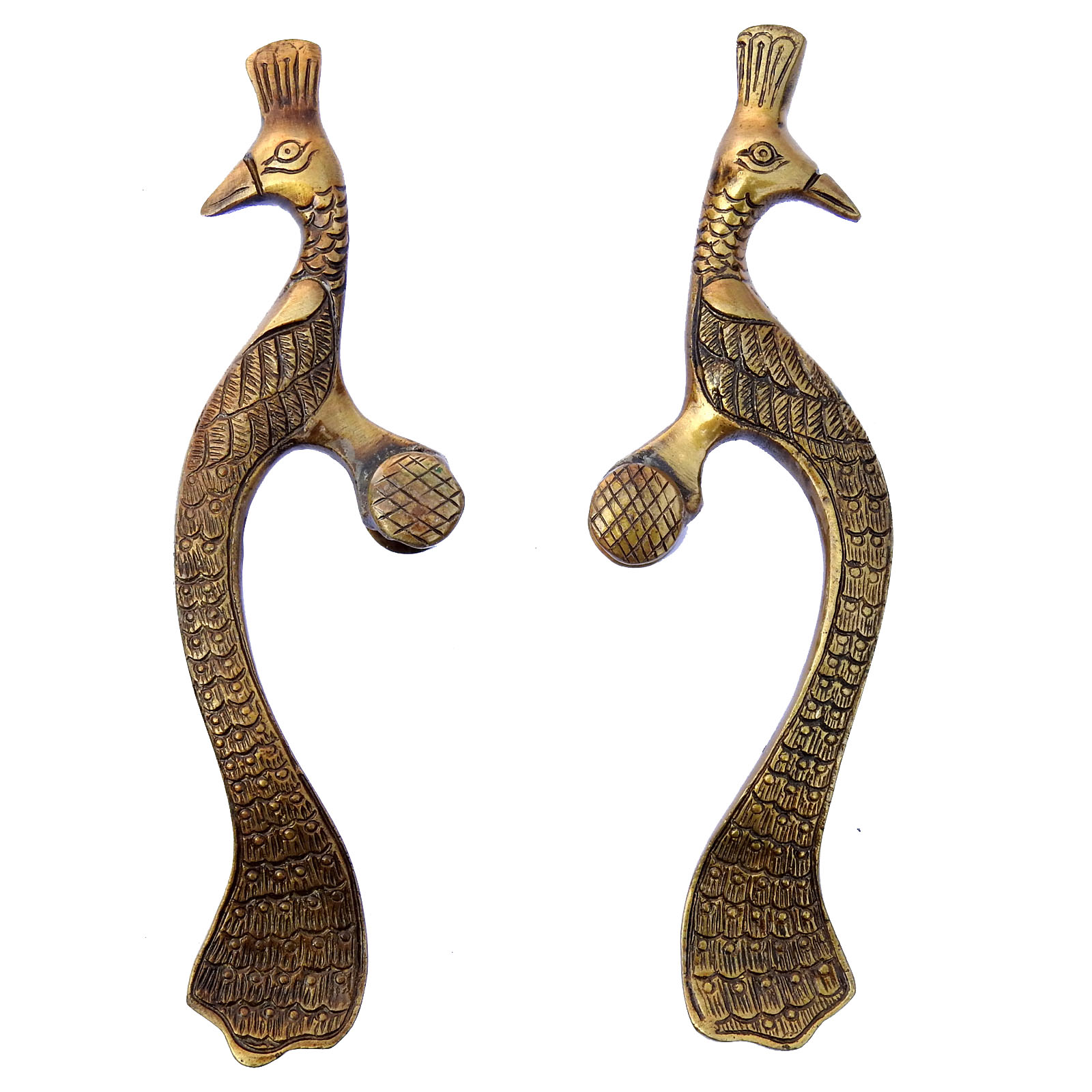 Vintage Peacock Door Handles