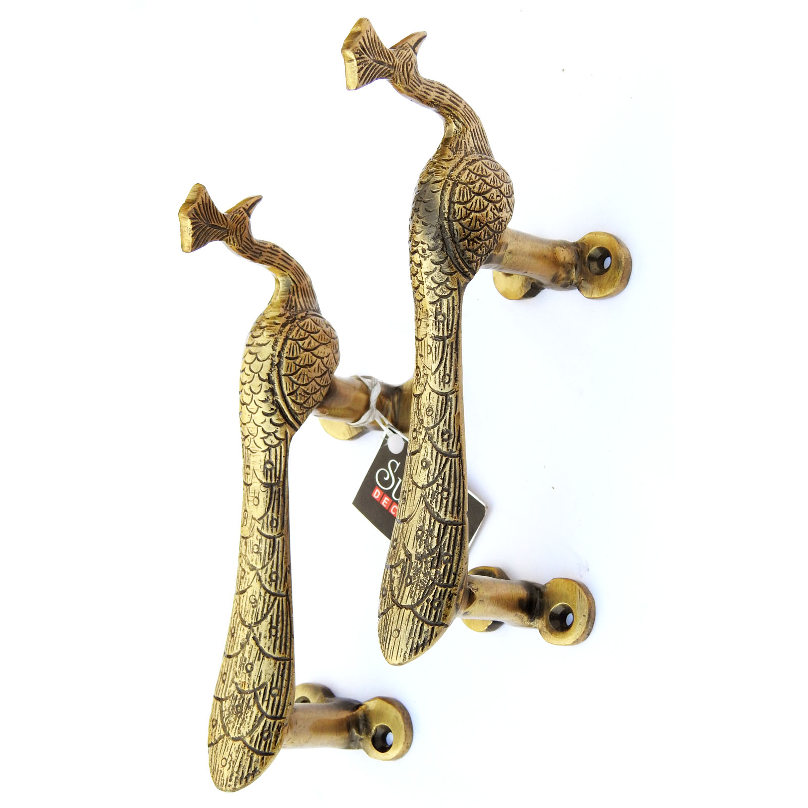 Brass Peacock Door Handles