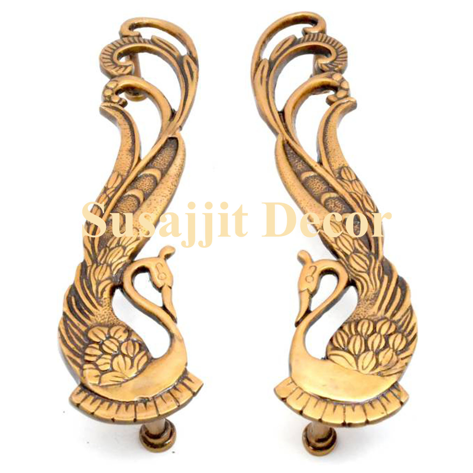 Decorative Brass Peacock Door Handles