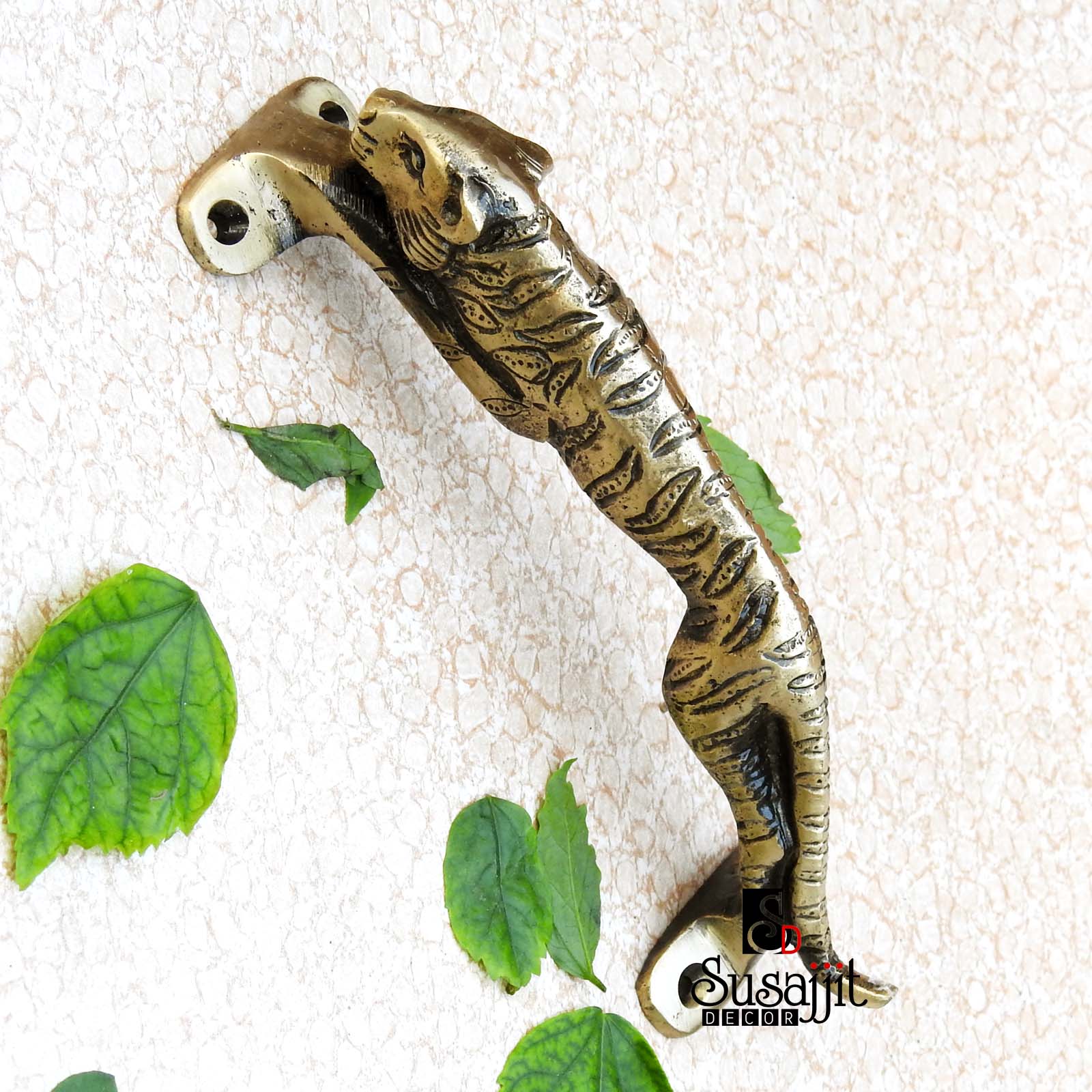 Brass Tiger Door Handle