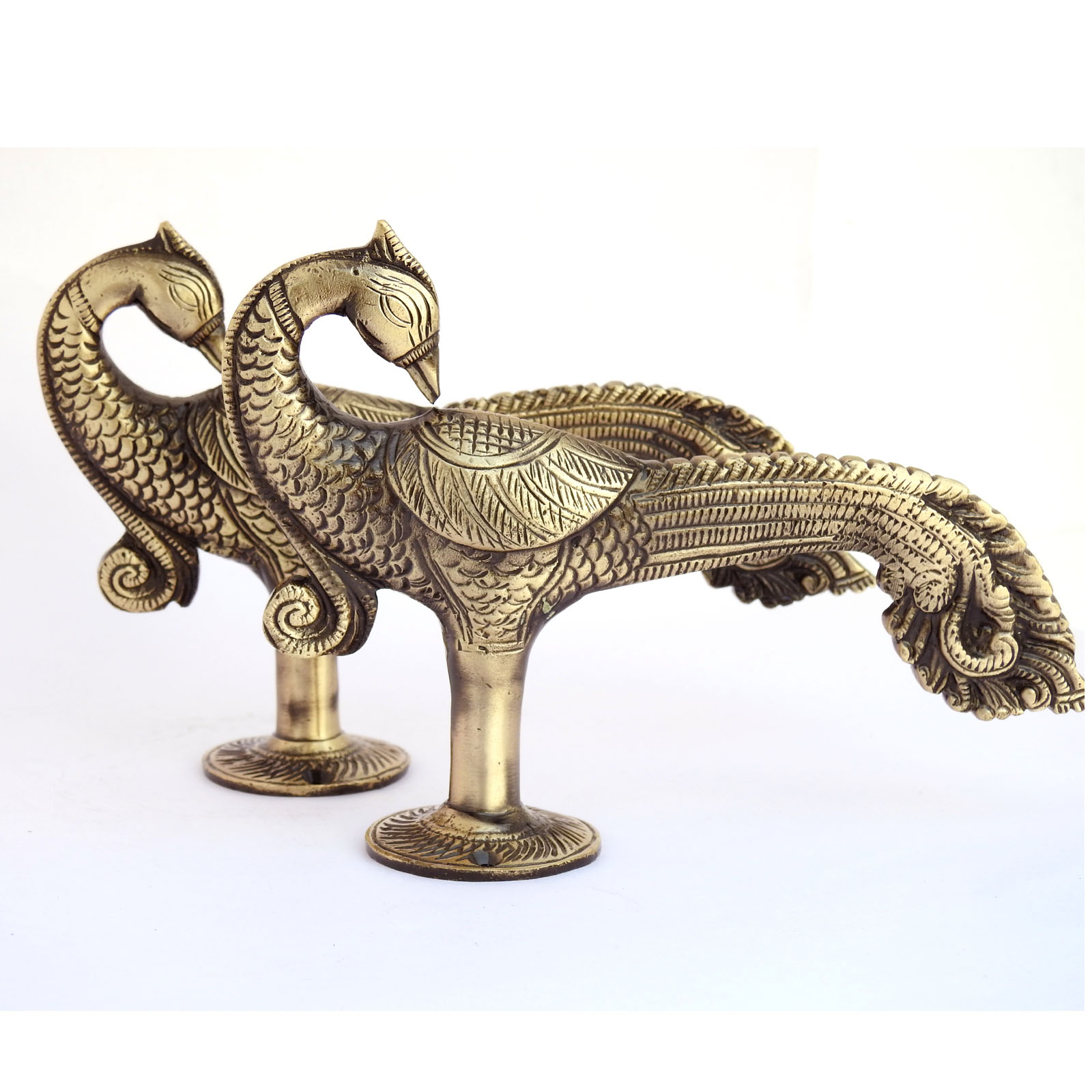 Brass Peacock Sculptures
