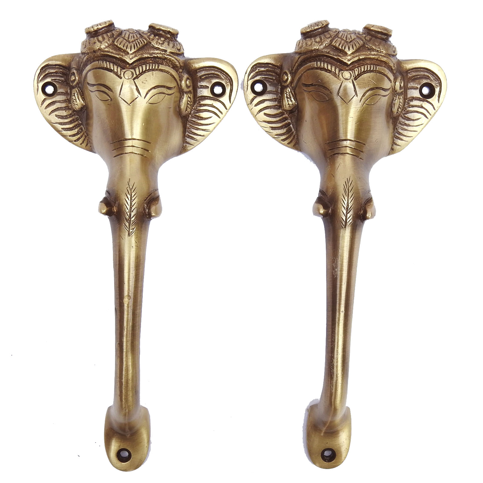 Brass Elephant Head Door Handles