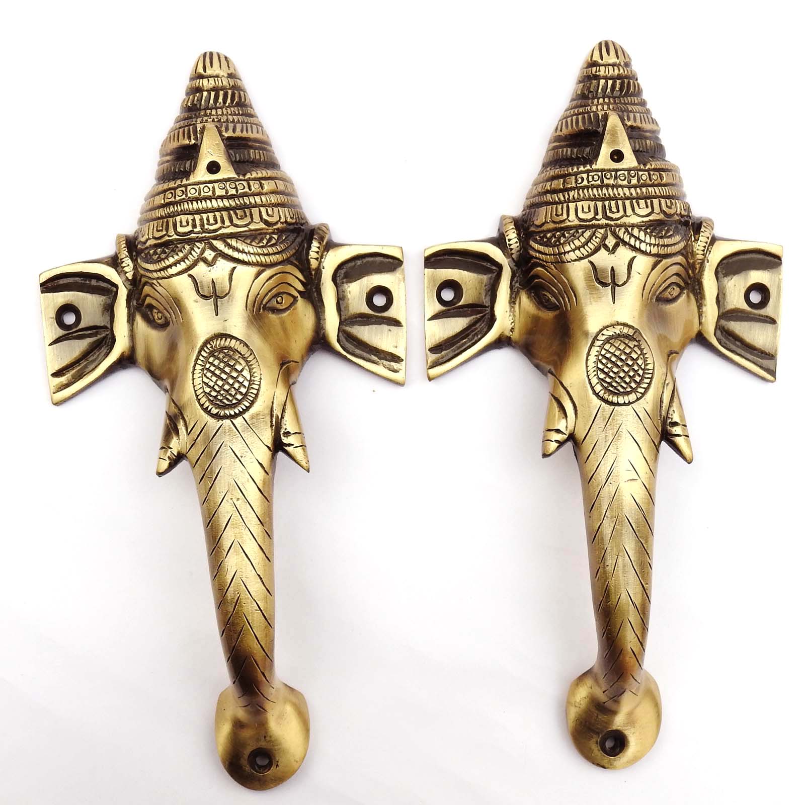 Brass Elephant Head Wall Hooks