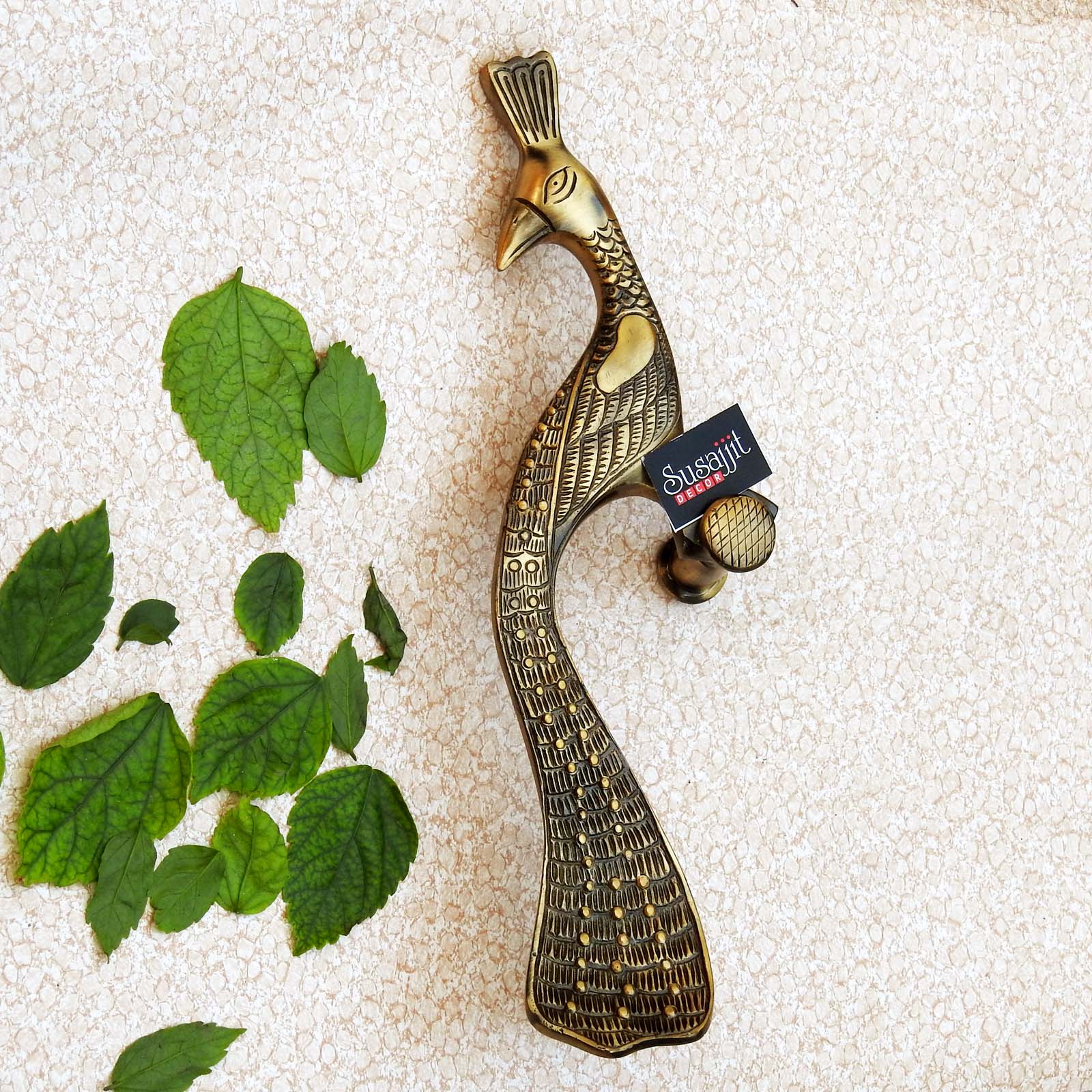 Brass Peacock Door Handle