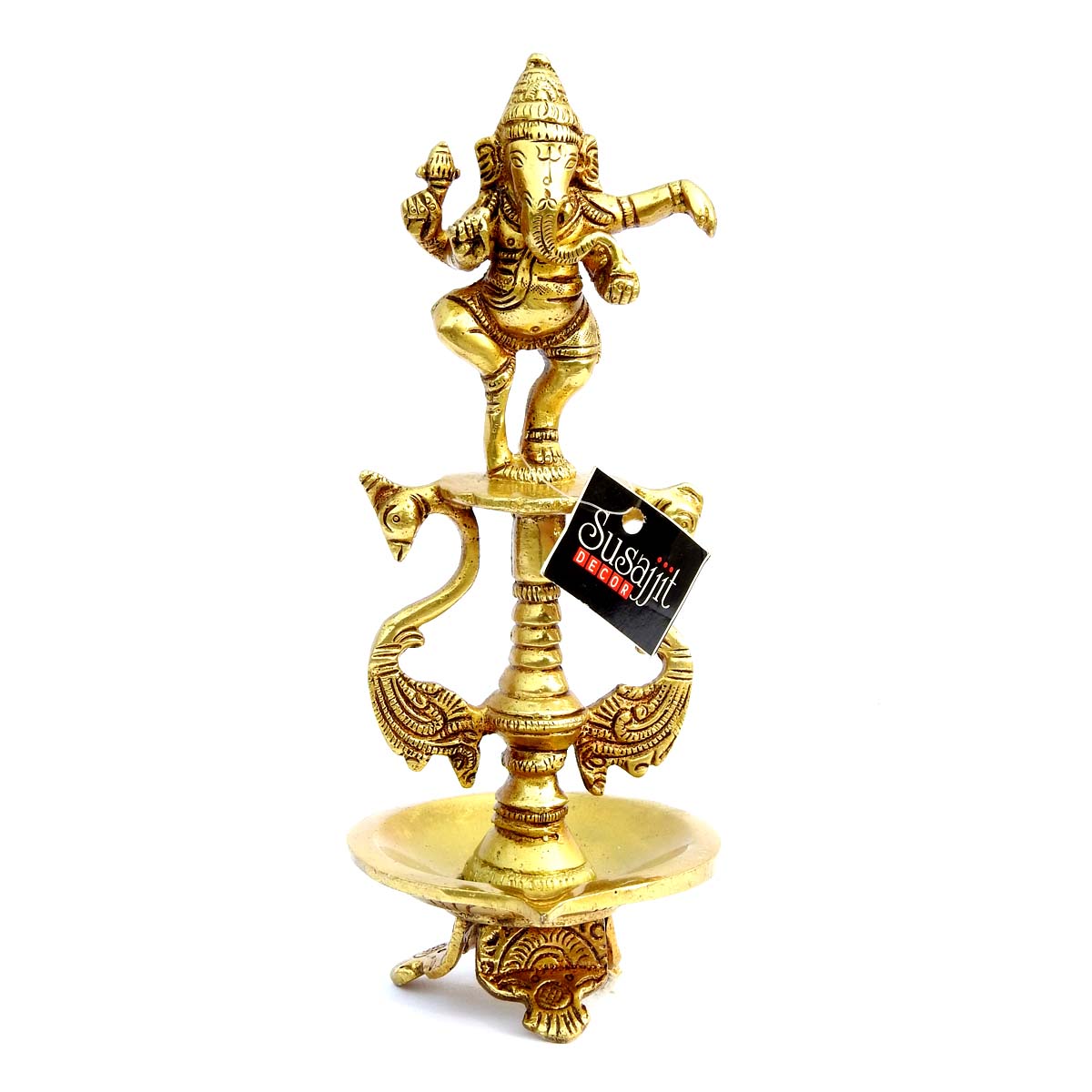 Dancing Ganesha table oil lamp beautiful Brass Diya / Deepak for your home decor