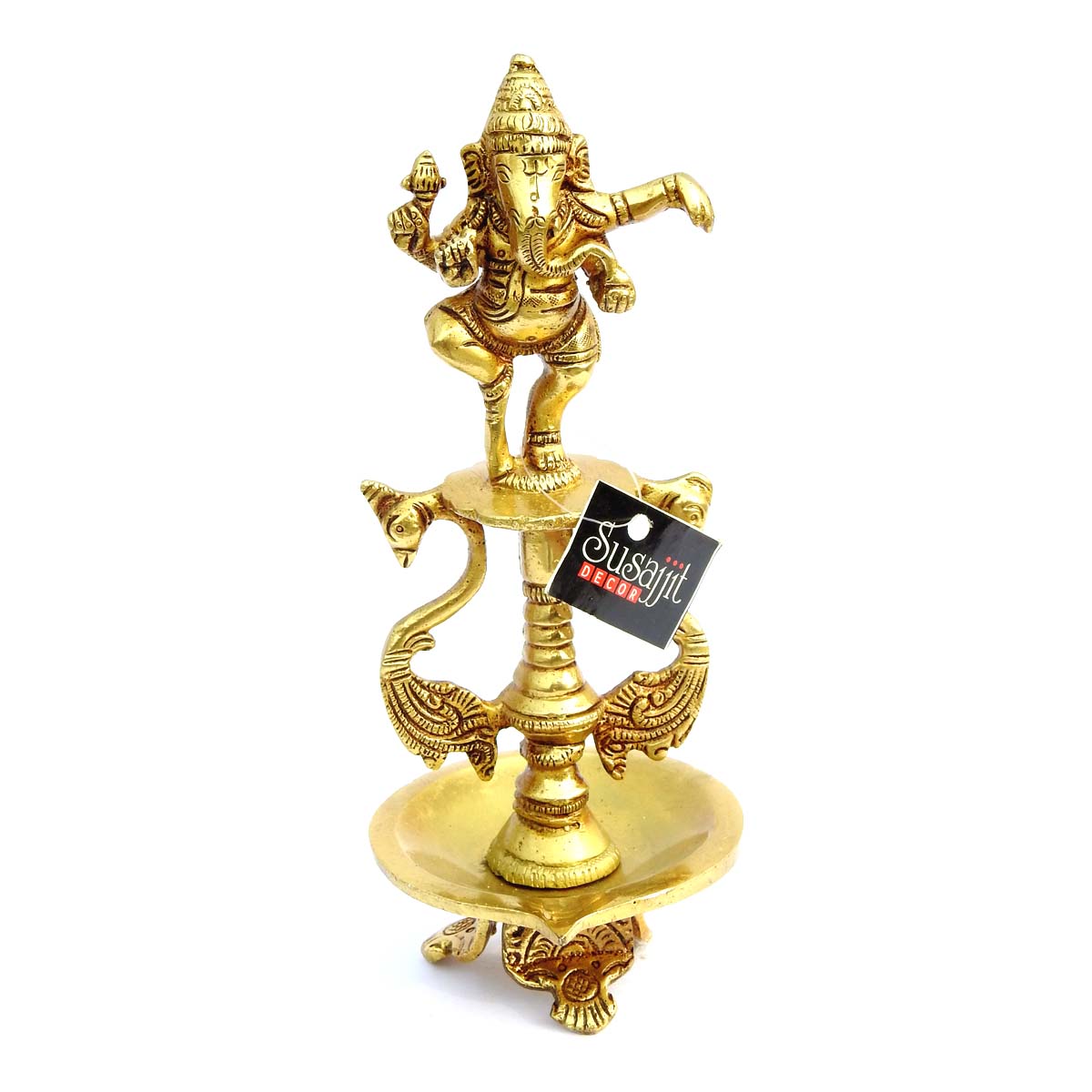 Dancing Ganesha table oil lamp beautiful Brass Diya / Deepak for your home decor