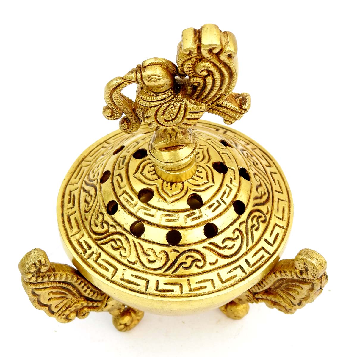 Beautiful Brass incense holder, elegantly designed dhoopdan with a charming bird for Home Temple