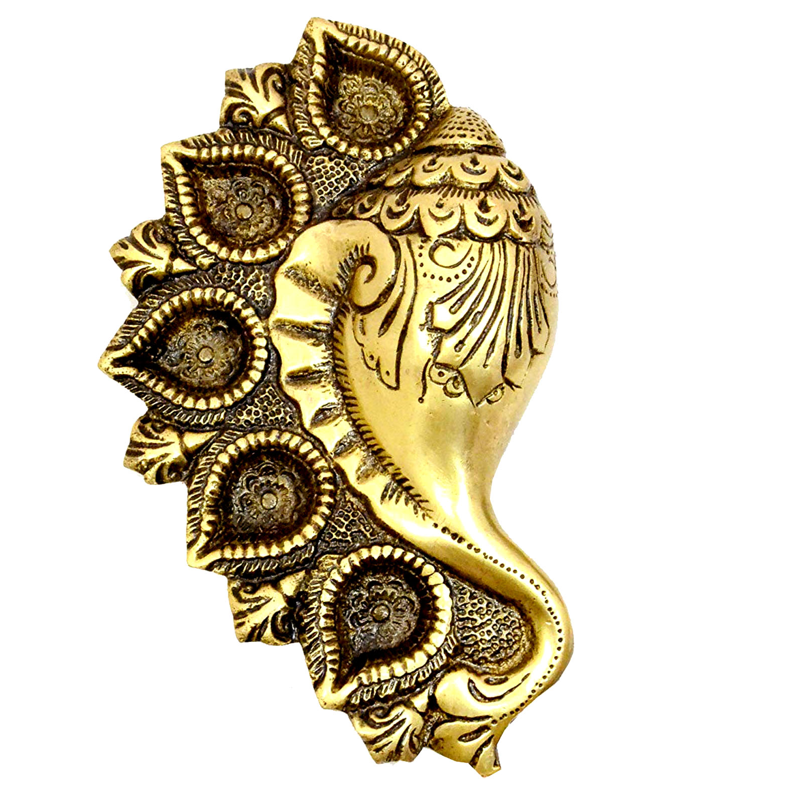 Brass Conch Shell Decorative Piece