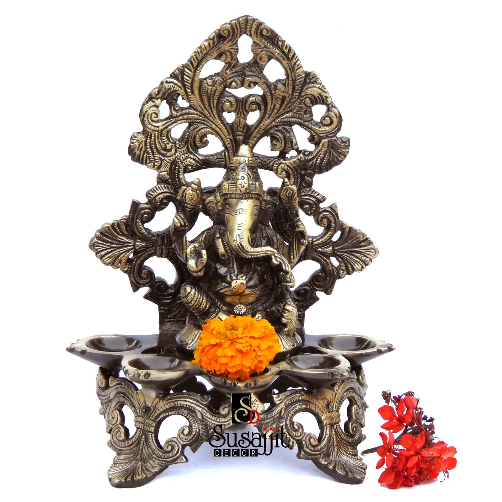 Decorative Brass Ganesha Oil Lamp