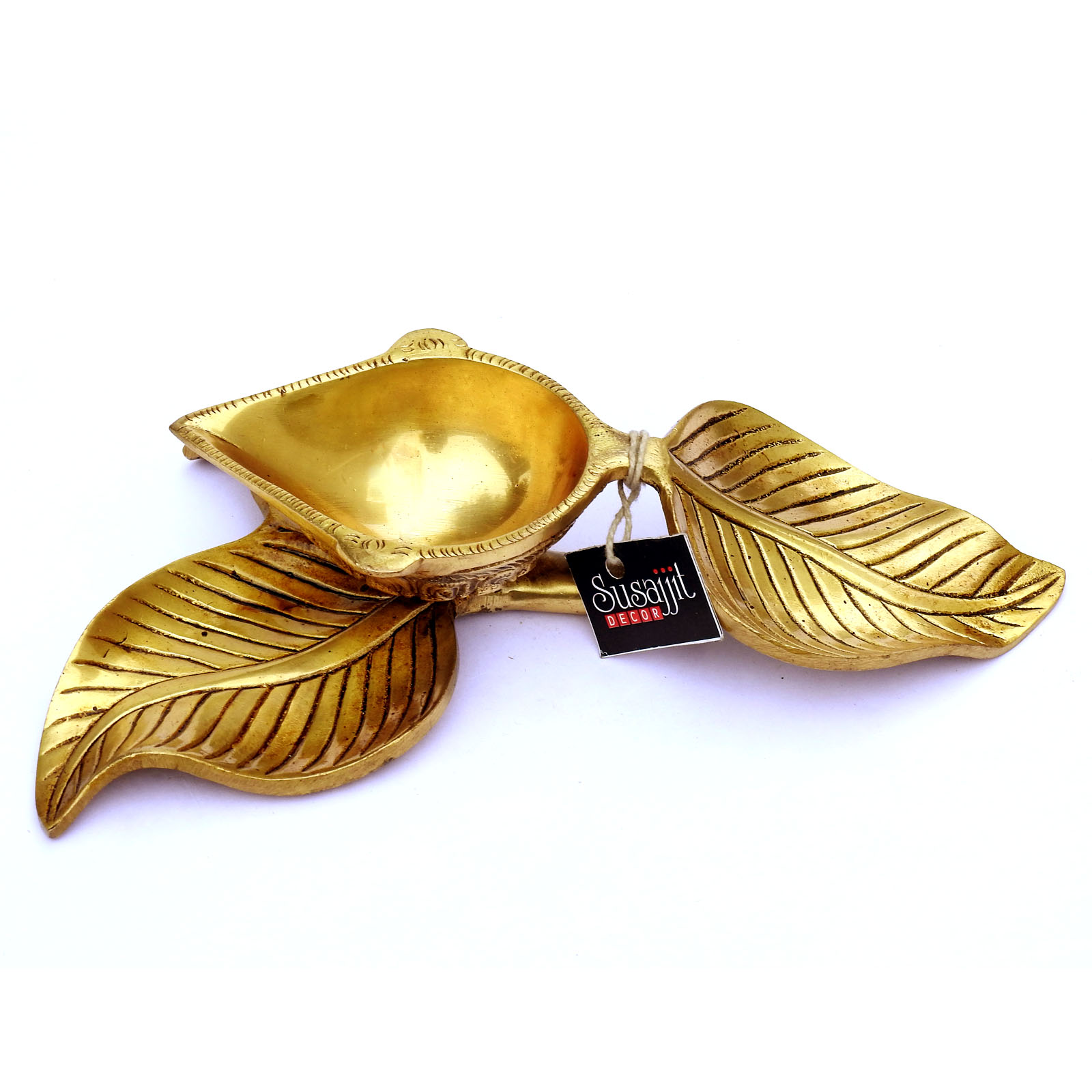Brass Leaf-Shaped Decorative Diya