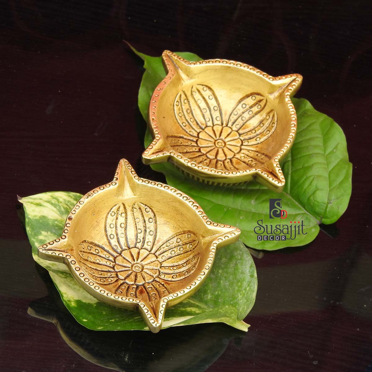 Brass Decorative Diya Set