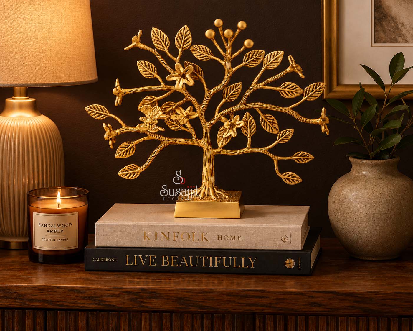 Golden Decorative Tree Figurine