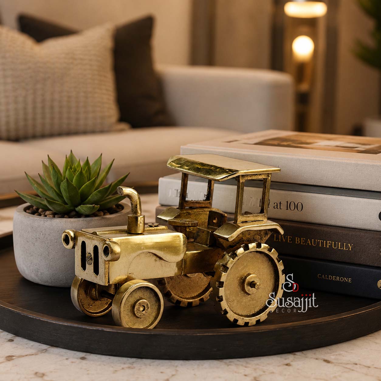 Brass Tractor Showpiece