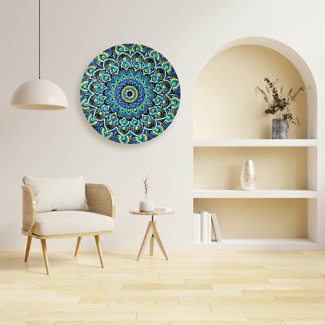 Serene Blue Mandala Art - Wall Décor