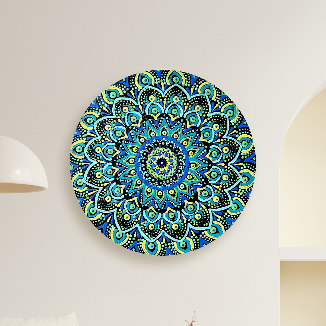 Serene Blue Mandala Art - Wall Décor