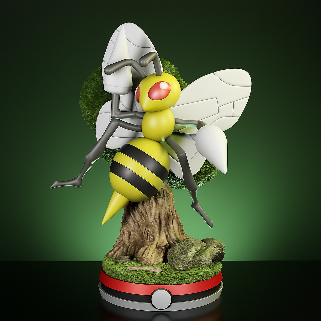 🐝 Figurine en Résine – Dardargnan #015 | L’Abeille Guerrière de Kanto  Kit à Monter ou Peint à la Main